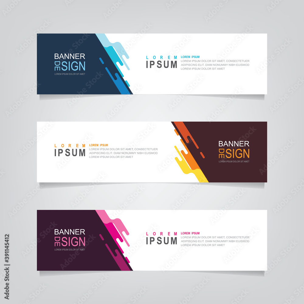 Poster vector abstract banner design web template. abstract geometric design banner web template on grey ba