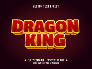 Editable text effect - Dragon king red and gold color modern gradient style