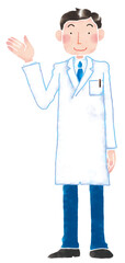 医者　ドクター　男性　説明　紹介　全身