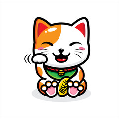 cute lucky cat character vector design
