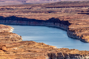 Up close to the carvings of land by the Colorado river, Page, AZ