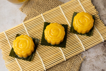Malaysia popular sweet dessert or simply known as sweet potato kueh or kuih
