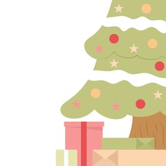 Tree and box gifts for christmas