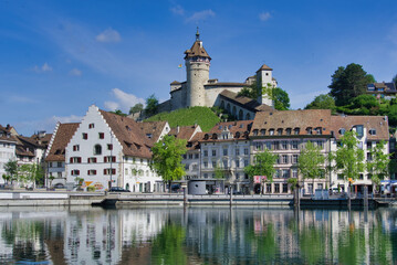 Der Munot (Burg) in Schaffhausen in der Schweiz.
