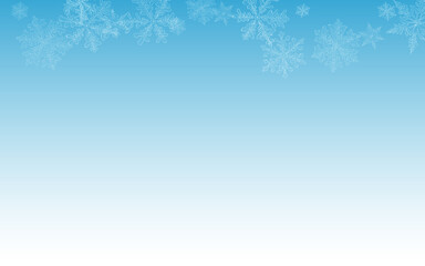 Gray Snow Vector Blue Background. Xmas Snowfall 