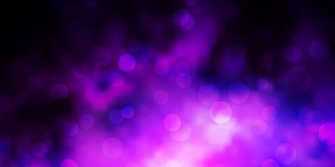 Dark Purple vector backdrop with dots.