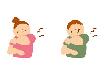 体臭を気にする人物のイラスト