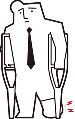 骨折で足が痛い男性会社員