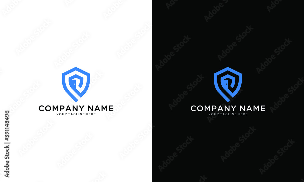 Poster security guard logo design vector. security protection shield symbol . secure shield icon vector. pr