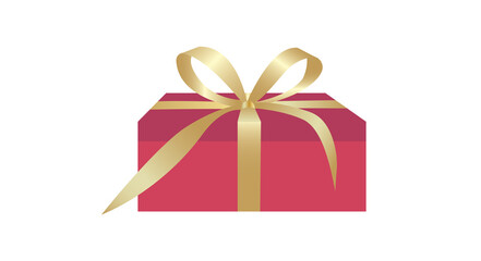 Vector christmas  gift box with golden bow.
