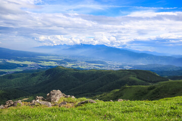 Fototapeta na wymiar 車山山頂からの風景