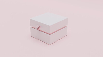 3d rendering blank box for jewelry and gifts
