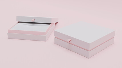 3d rendering blank box for jewelry and gifts
