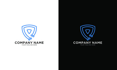 security logo technology for your company, shield logo for security data