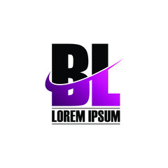 Letter BL simple logo design vector