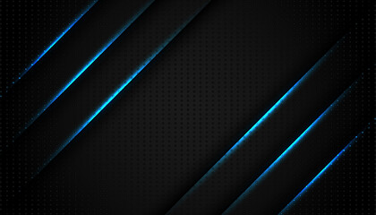 Obraz premium abstract blue light line on black background. modern luxury design vector illustration