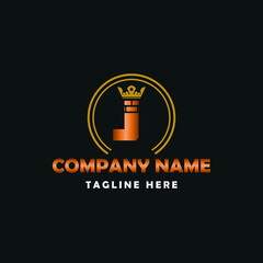 Elegant Construction business Vector Logo concept with Initial J Letter, brick, block and crown element.