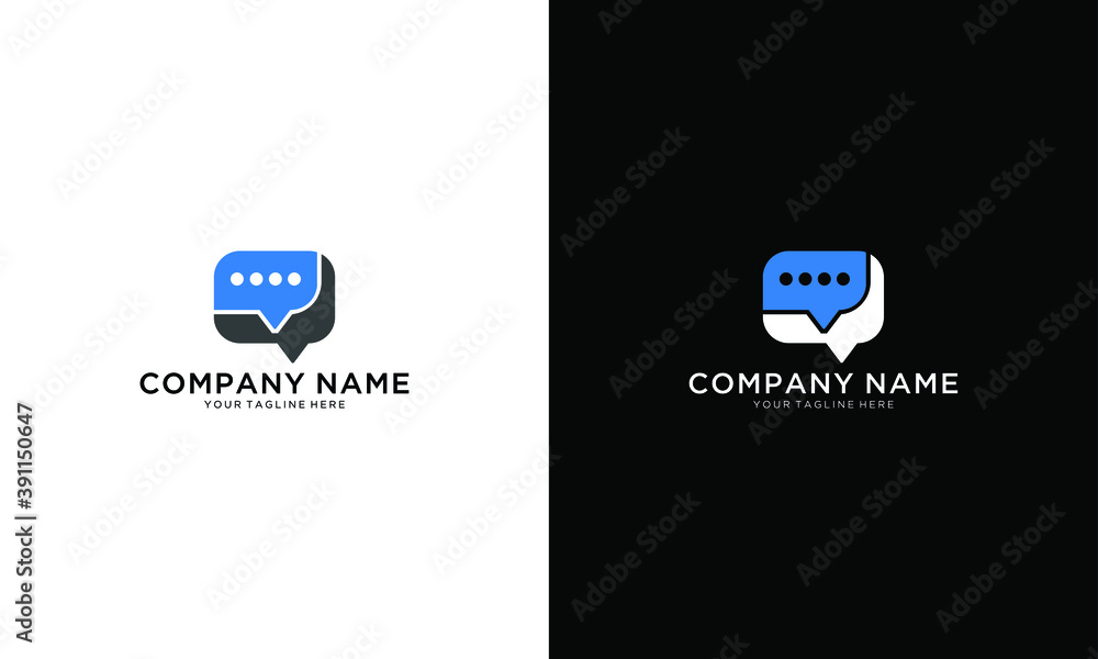 Poster chat icon in trendy flat style isolated on grey background. speech bubble symbol for your web site d