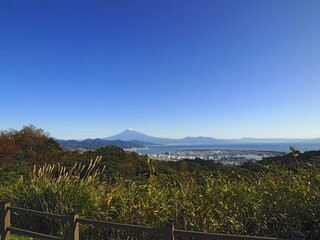 Fototapeta na wymiar ＜静岡＞日本平からの富士山と清水港