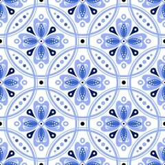 Papier Peint photo Lavable Portugal carreaux de céramique seamless tiles pattern vector