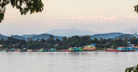 boat in the river,North Thailand.