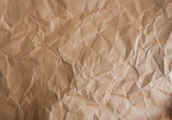 Brown crumpled paper background texture