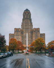 City Hall with autumn color, in downtown Buffalo, New York