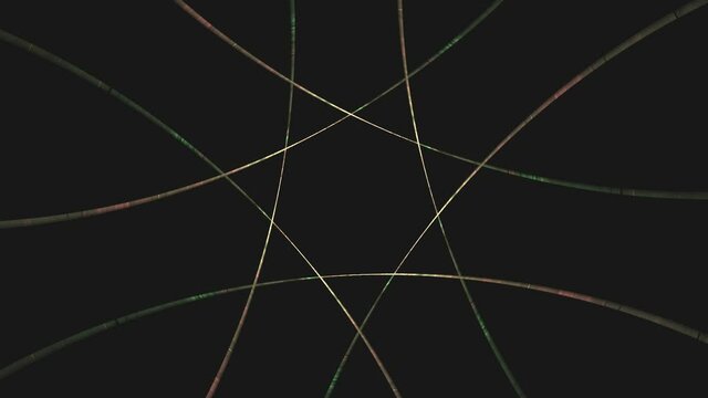 Intersecting lotus flower lines in continuous never ending looping motion