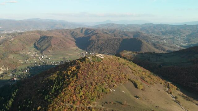 Slow circular overview of the valley of the bosnian pyramids. Scientists have proven that this is not a conspiracy theory.