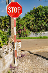 Stop Sign At Road Exit