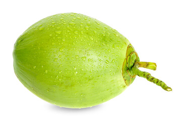 water drop green coconut isolated on white background