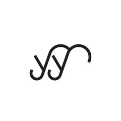 YY letter or YYM letter logo design vector