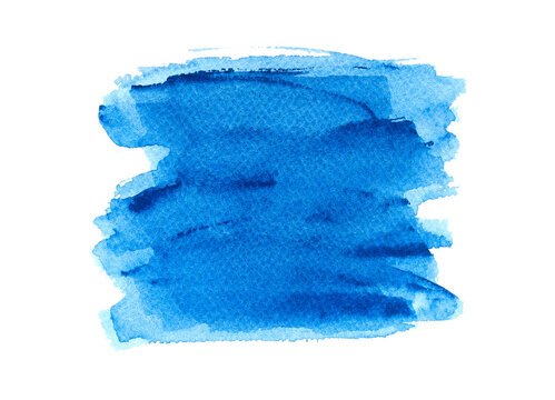 Blue Stroke Of Paint Watercolor.