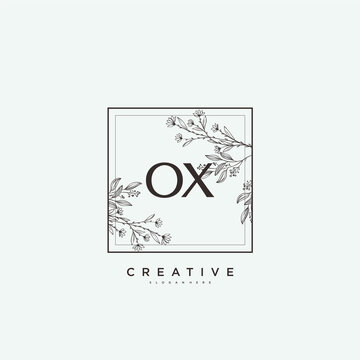 OX Beauty vector initial logo art, handwriting logo of initial signature, wedding, fashion, jewerly, boutique, floral and botanical with creative template for any company or business.