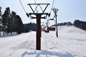 スキー場 リフト 雪景色