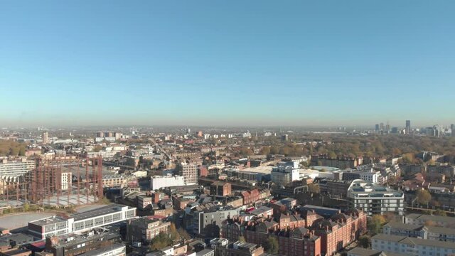 dolly forward drone shot of quiet residential London