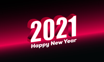 2021 Happy New Year, 3D text Effect