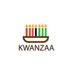 Kwanzaa logo with seven candles. vector