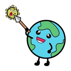 Earth fight virus covid-19