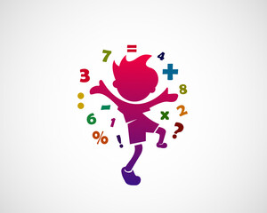 Child kids happy fun mathematics study art design illustration