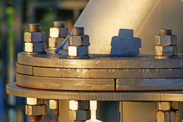 The metal bars are joined using bolts.