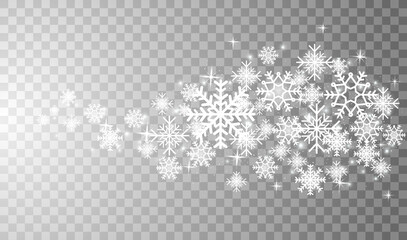 Snowflakes in different shapes and forms