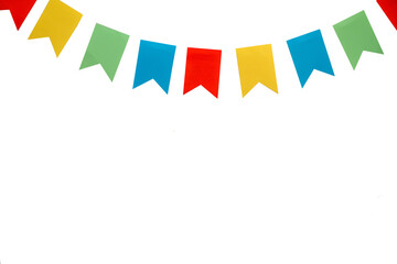 Colored flags on a white background