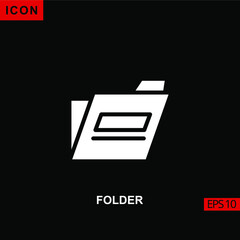 Icon folder. Flat, glyph or filled vector icon symbol sign collection for mobile concept and web apps design.