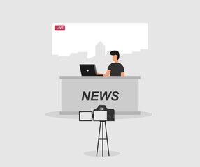 design about the illustration of people reading the news