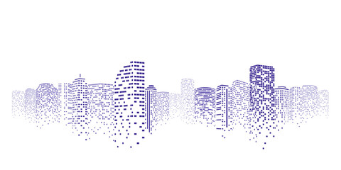 Night city vector illustration. Dark urban scape. Night cityscape in flat style, abstract background. © cofficevit