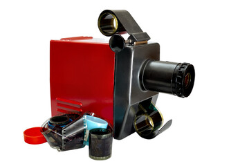 filmoscope for viewing filmstrips isolated on white background