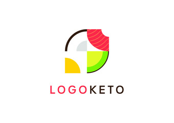 Keto logo/brand design, for restaurant, dietician or food truck. Keto icon.