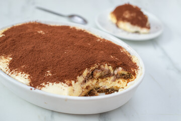 Delicious home made tiramisu cake 