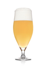 Glass of light wheat beer isolated on a white.